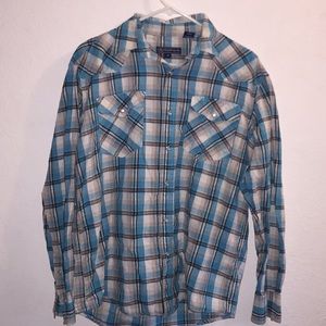 Roper Plaid Long Sleeve W/Pearlescent Snaps